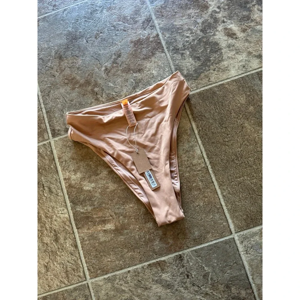 Skims Signature Swim Mid Waist Bottom Ochre Size XXS